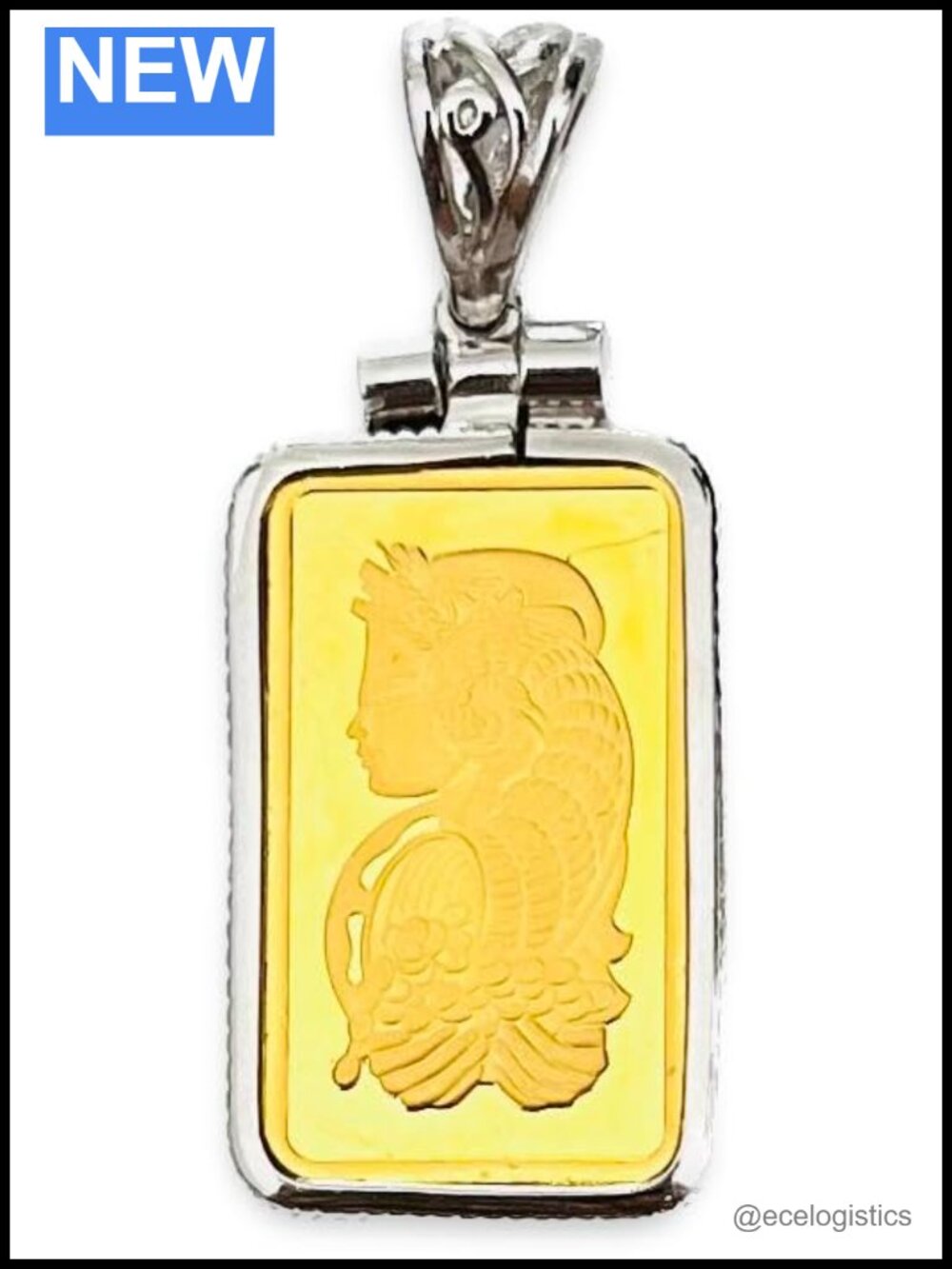 Sterling Silver Bezel Frame for 2.5g PAMP Suisse Gold Bar Charm